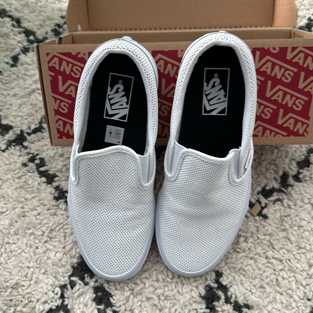 White Vans Slip On